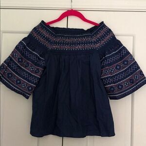 NWT Parker Navy Off-Shoulder Top XS
